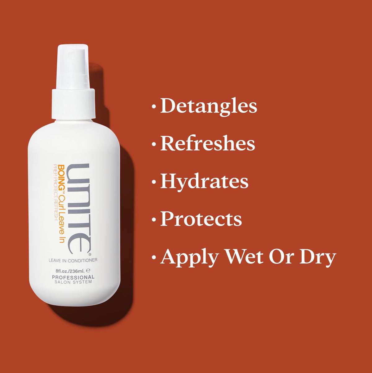 UNITE BOING applied on curly hair demonstrating detangling and bounce