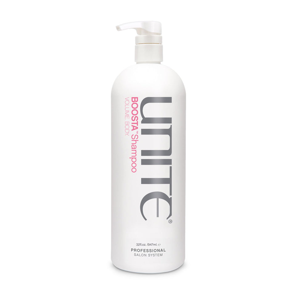 UNITE BOOSTA bottle front view showing professional packaging and sizing benefit