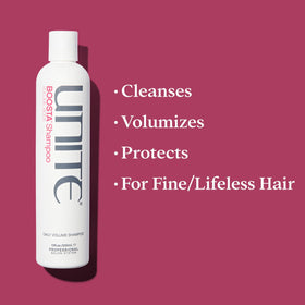 UNITE BOOSTA creamy lather on hand highlighting texture and gentle cleansing benefit