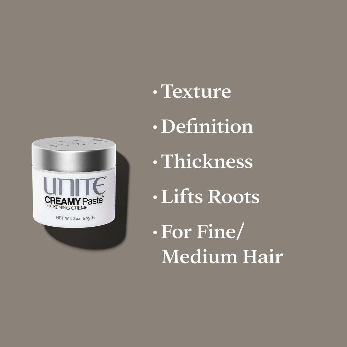 UNITE paste being applied to hair for texture and separation benefit