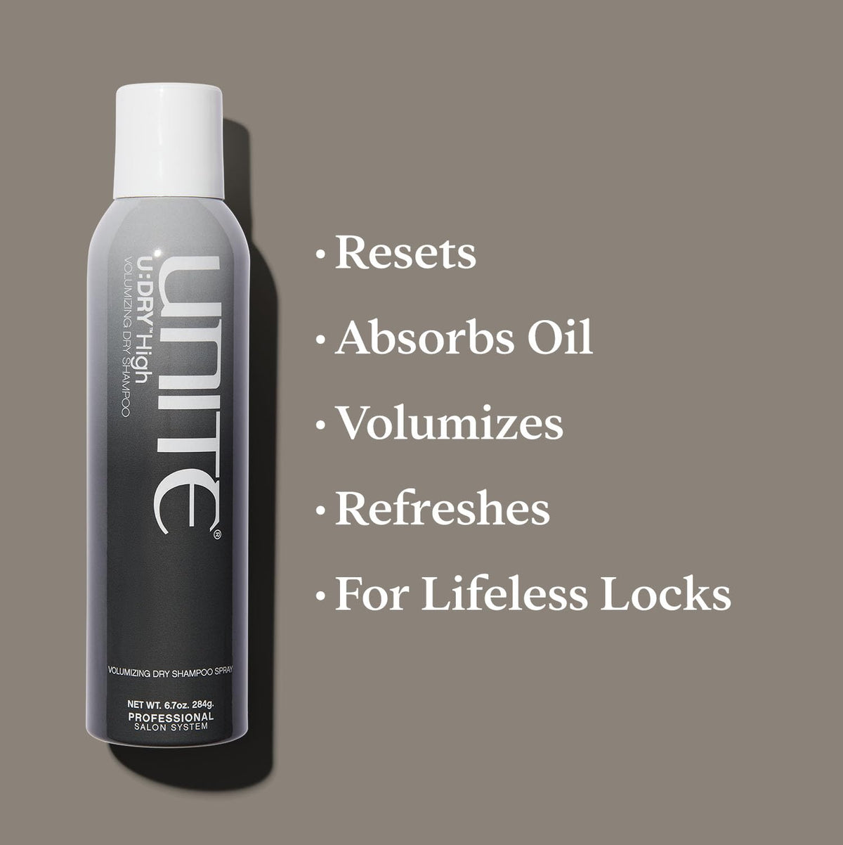 UNITE U:DRY High spray nozzle close-up for precise application at roots