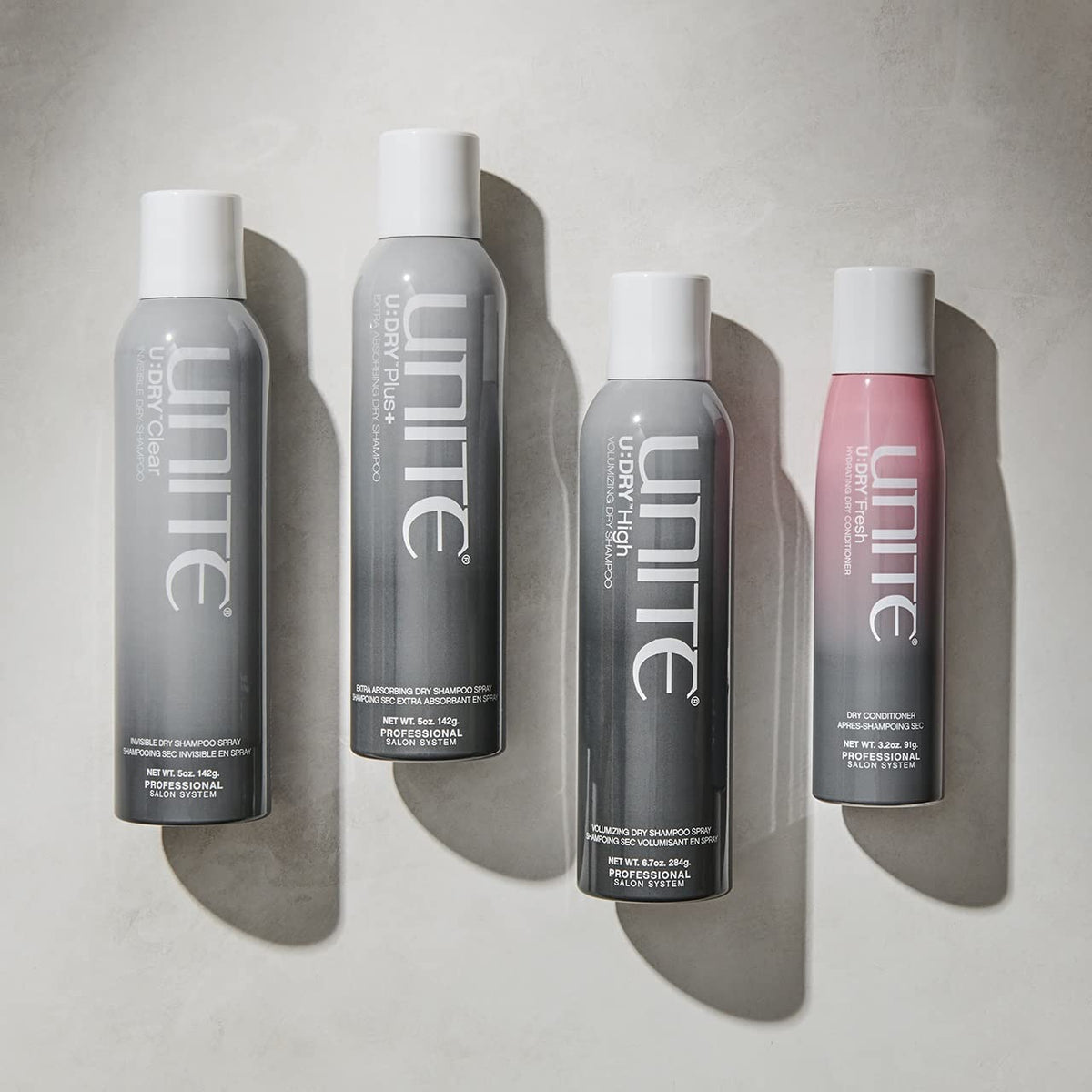 UNITE U:DRY High on bathroom vanity styled for on-the-go refresh and salon results