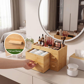 Unittype left drawer open with cotton pads neatly stored for easy reach