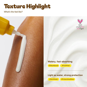 UNLEASHIA applied on hand absorbed into skin showing non-sticky finish and hydration benefit
