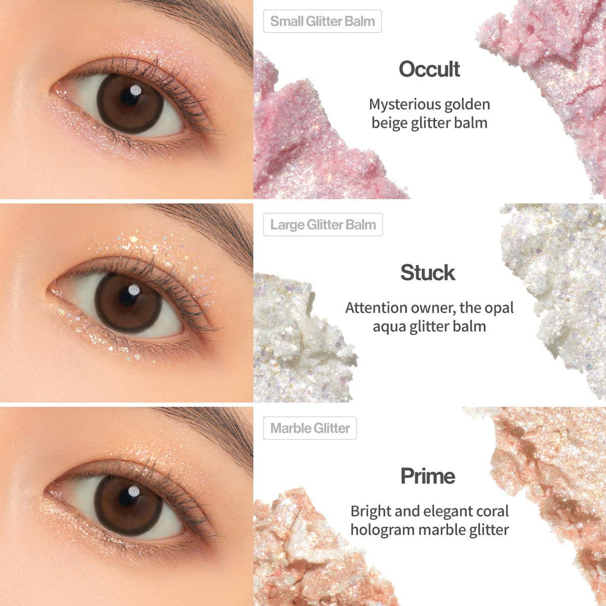 UNLEASHIA on blue eyes showing cool shimmer brightening eye color