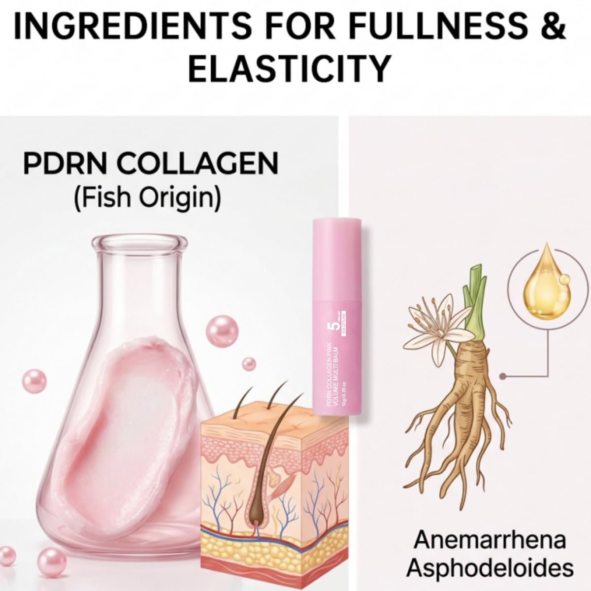 UNME SOULMA ingredient label highlighting Volufiline NAD collagen benefits