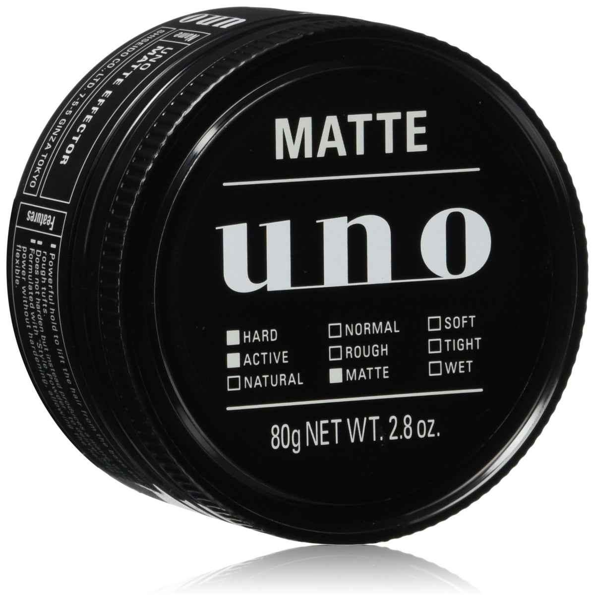 UNO jar front packaging showing product name and matte finish benefit