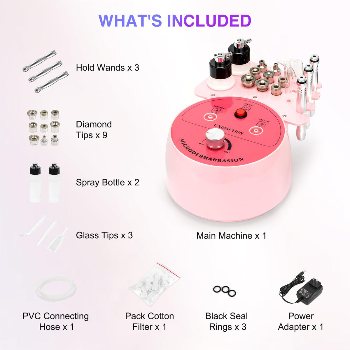 UNOISETION lifestyle bathroom setup portraying ready-to-use home skincare convenience
