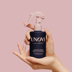 UNOVE being applied to damp hair, improving detangling and styling manageability