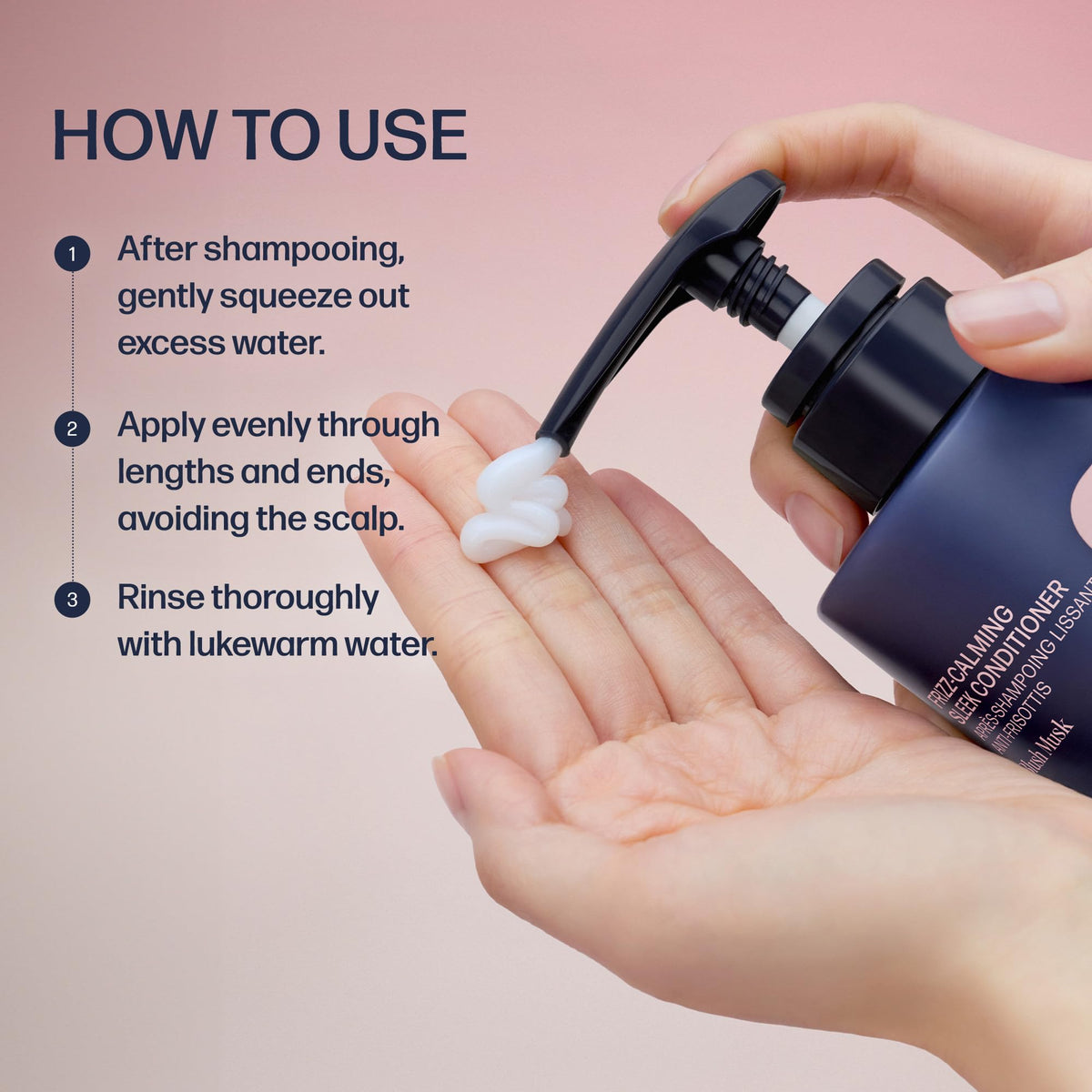 UNOVE conditioner placed on bathroom shelf suggesting daily routine benefit