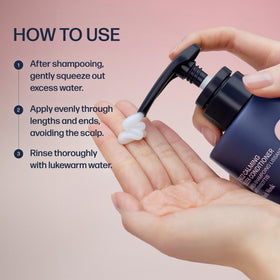 UNOVE conditioner placed on bathroom shelf suggesting daily routine benefit