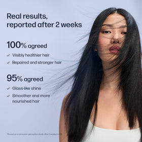 UNOVE ingredients display with keratin emphasis, communicates protein repair benefit