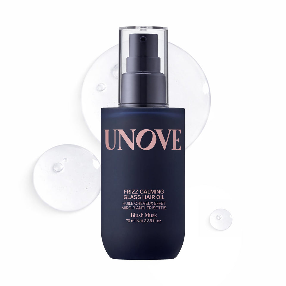 UNOVE front packaging showing bottle and label for glossy finish benefit
