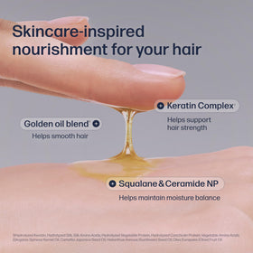 UNOVE serum on hands demonstrating smooth application and quick absorption benefit