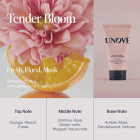UNOVE bottle on vanity with towel portraying quick, daily styling convenience