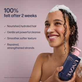 UNOVE ingredient callout with Keratin-PF highlighting strengthening