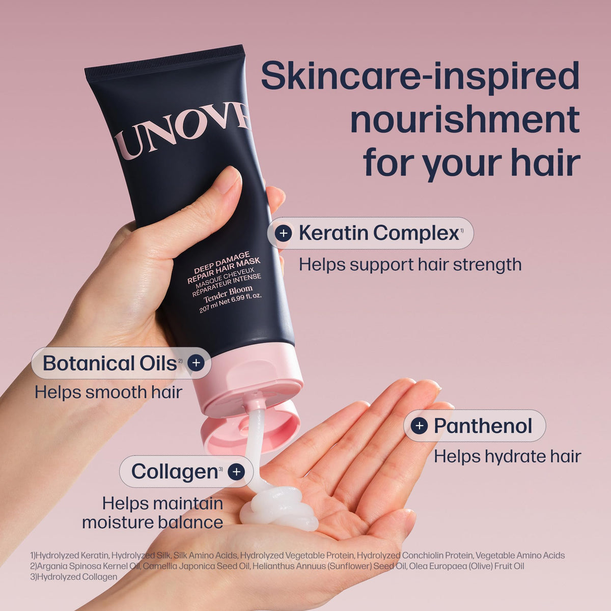UNOVE label close-up displaying ingredients and concentration