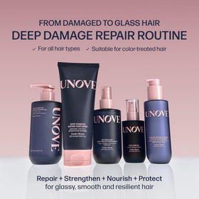 UNOVE lifestyle shot model with smooth shiny hair illustrating polished finish benefit