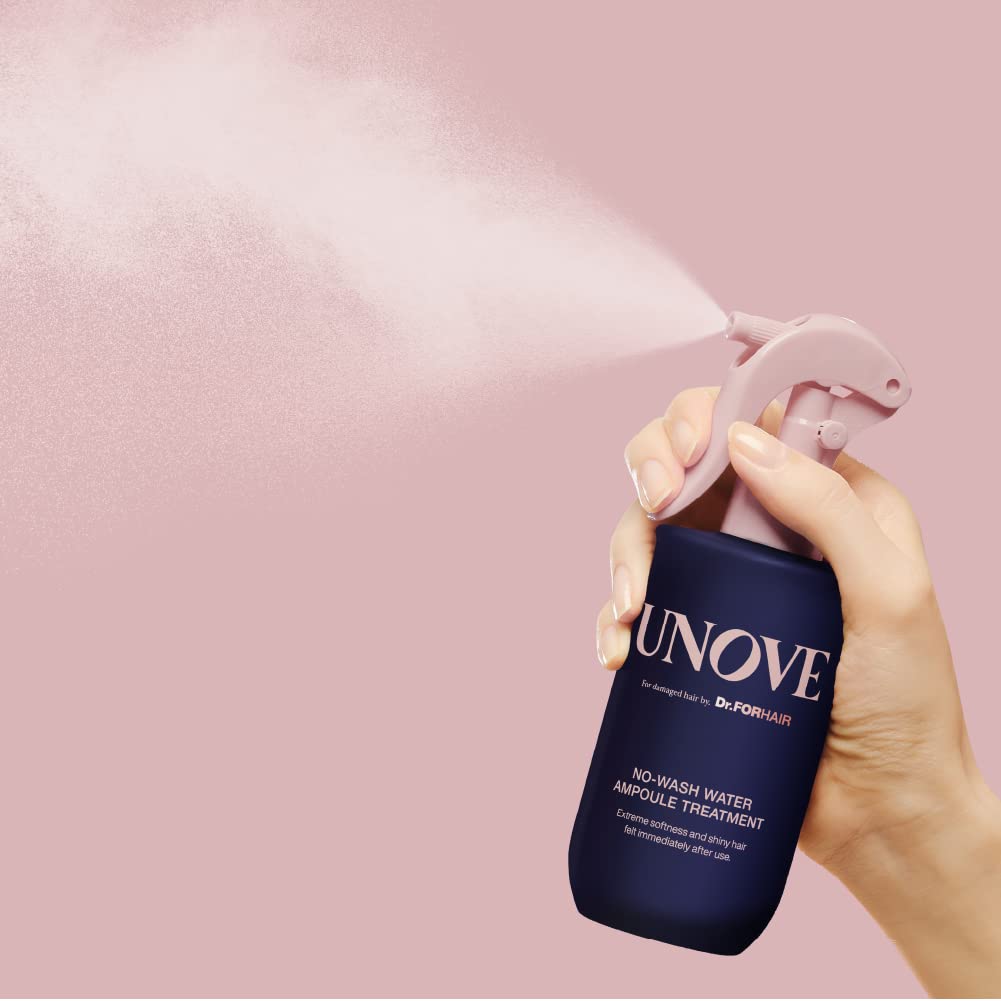 UNOVE spray nozzle close-up demonstrating easy, even mist for quick application