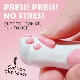 UNQCAT+ top view of cat paw shaped balms highlighting playful design benefit