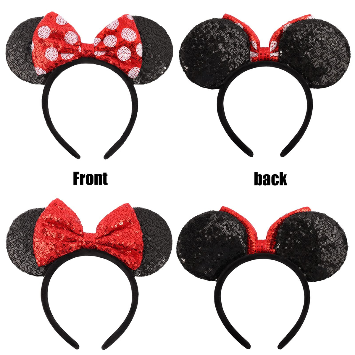 UNSPAZ red polka dot headband front view offering playful retro charm