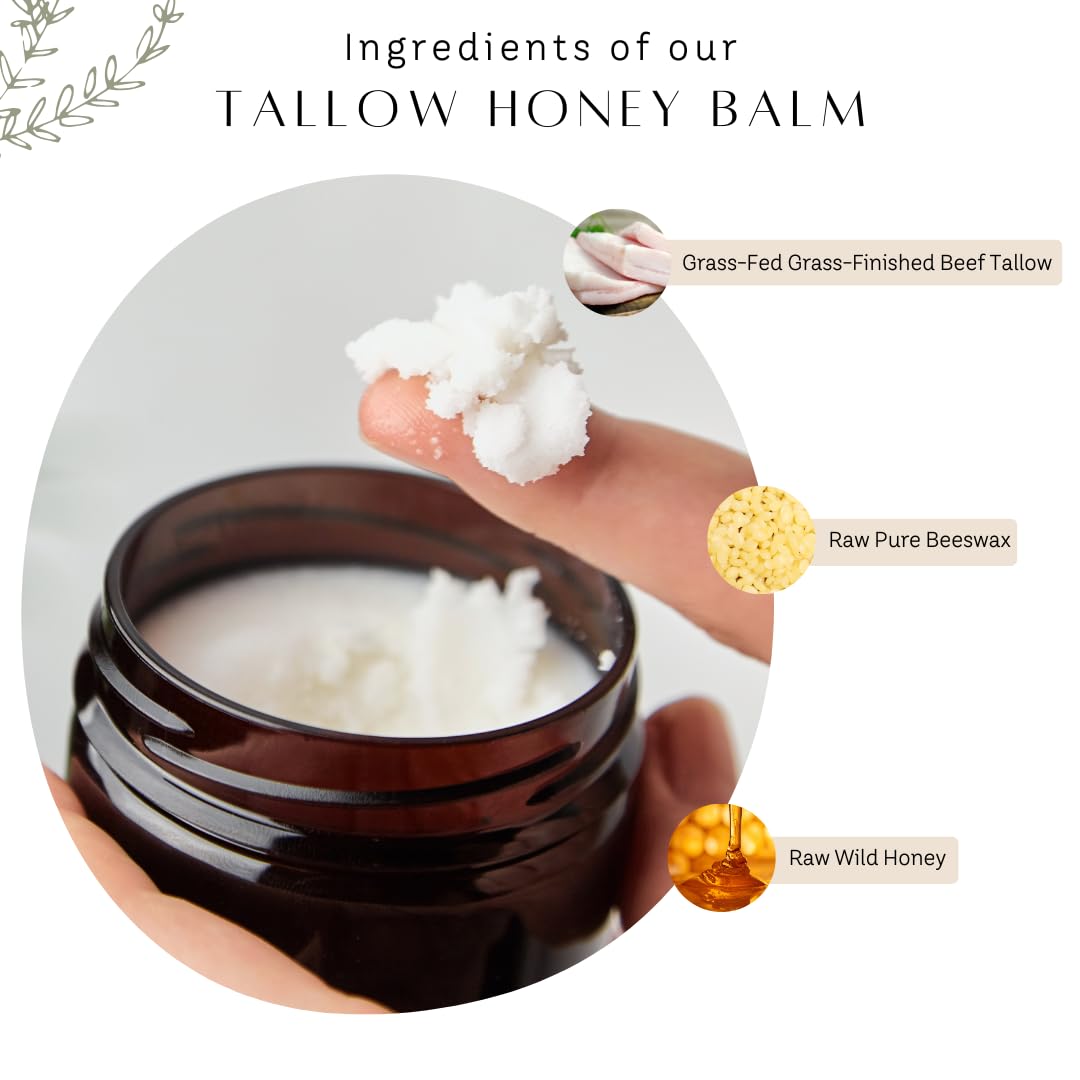 Untamed Organics ingredients label close-up highlighting grass-fed tallow benefit