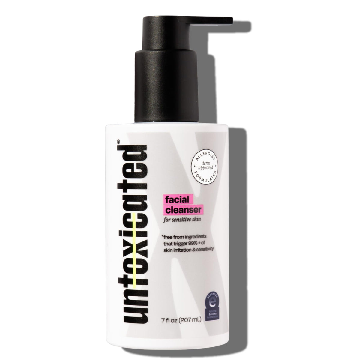 Untoxicated front bottle showing clean label and soothing design for gentle cleansing