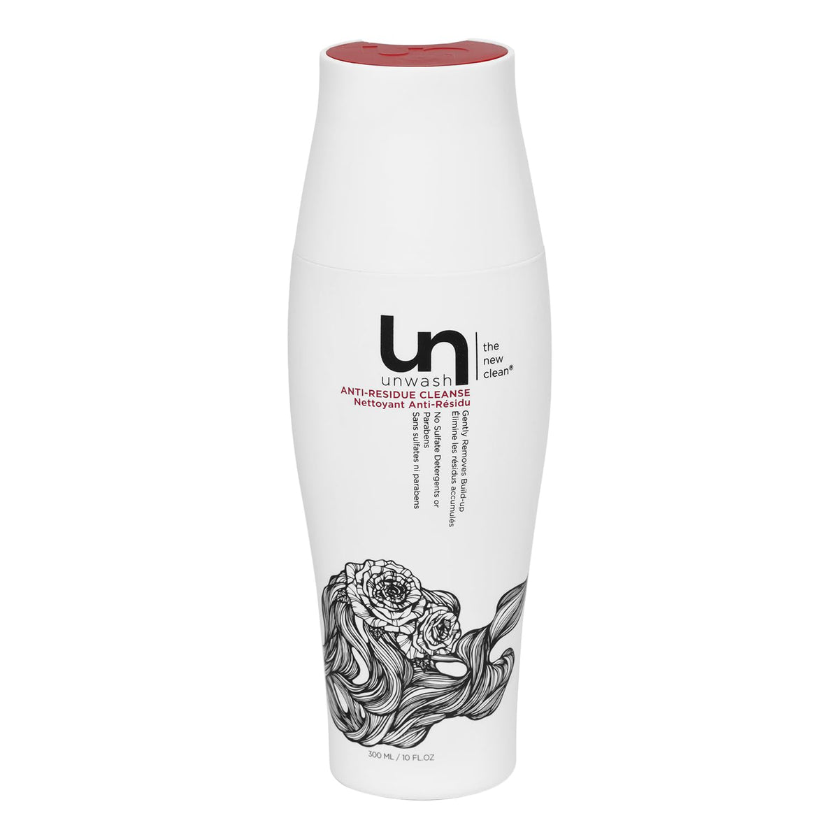 unwash front packaging showing bottle and clear purpose for fresh hair