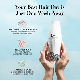 unwash being applied in shower demonstrating easy co-wash benefit