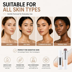 UOIULC blended finish on skin, dewy natural coverage that looks seamless
