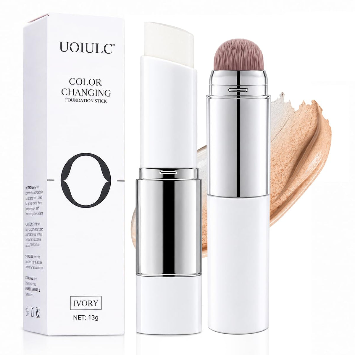 UOIULC front packaging showing dual-ended cream stick and cap, easy travel storage