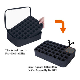 UOZL close-up foam partition detail providing cushion and customizable slots