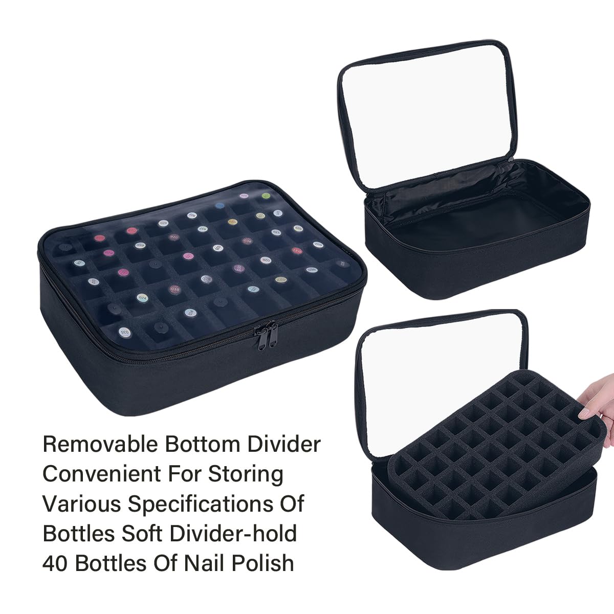 UOZL arranged polish bottles demonstrating organized storage and quick access