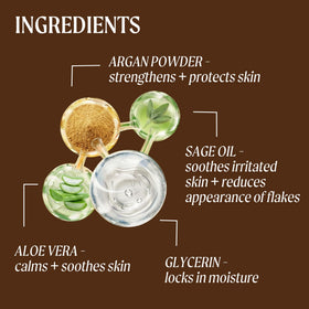 UPCIRCLE argan powder detail illustrating upcycled ingredient and antioxidant benefit