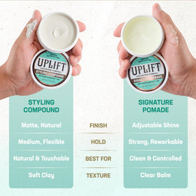 Uplift Provisions 3 oz jar next to hand for scale and travel convenience