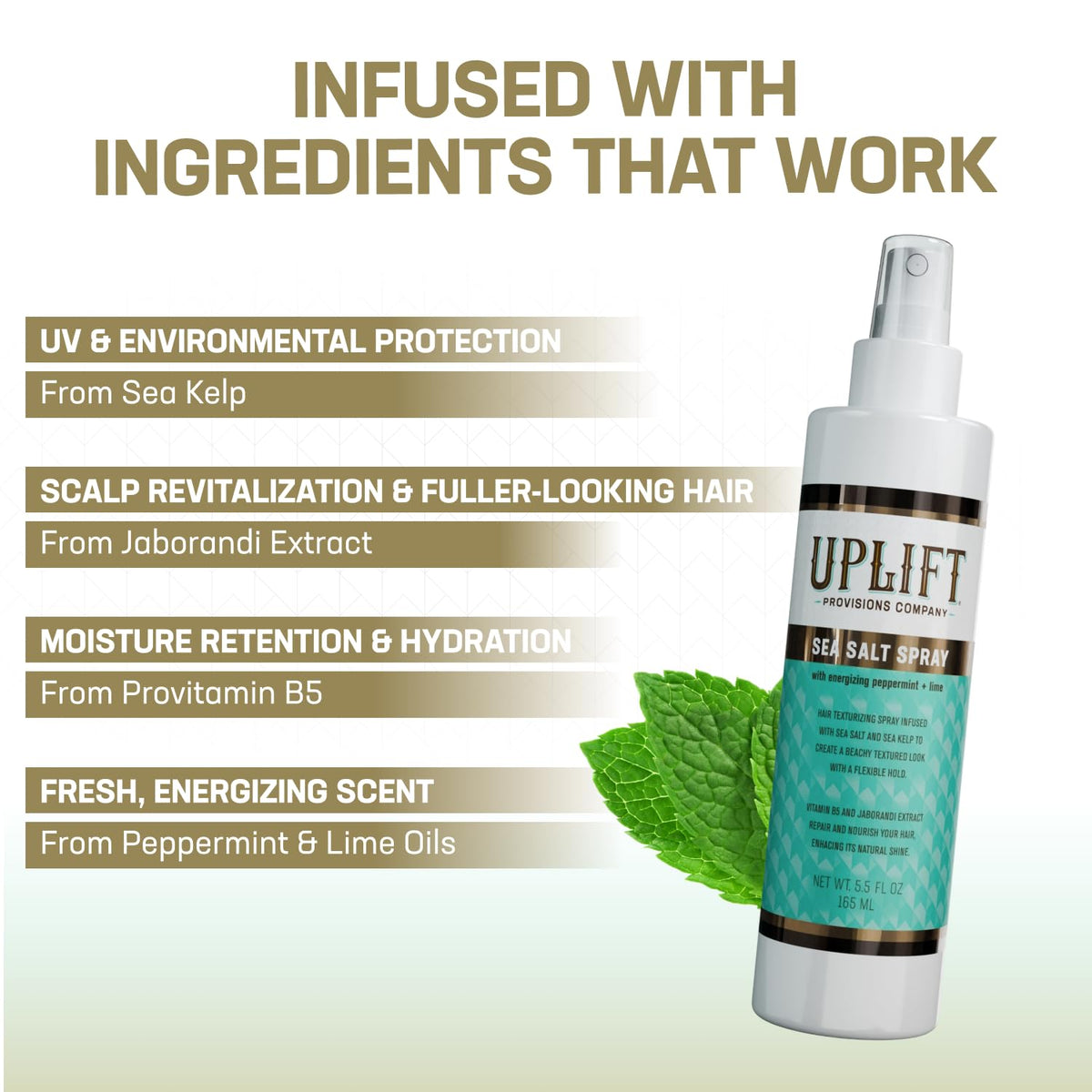 Uplift Provisions fine mist spraying on hair for even texture