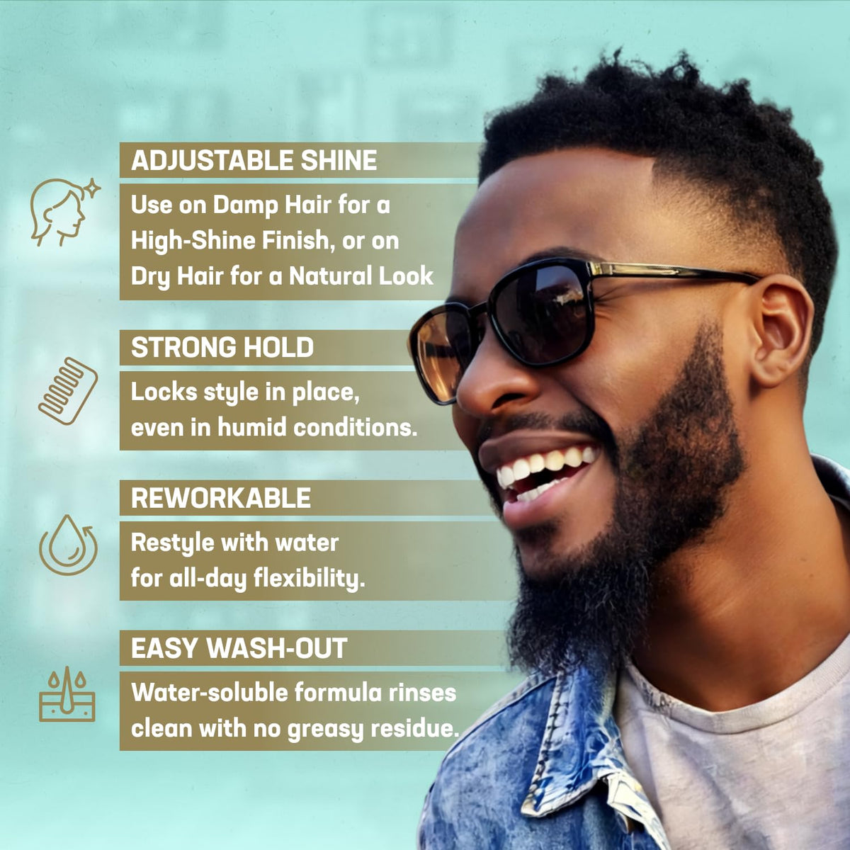 Uplift Provisions used on beard showing tame control and touchable softness