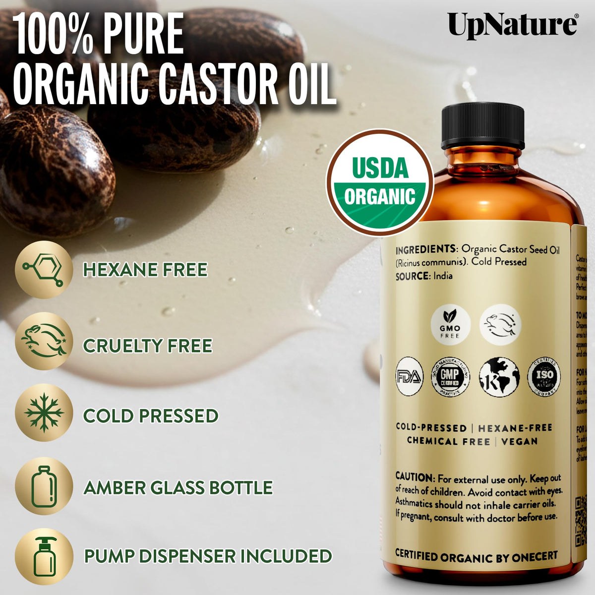 UpNature 16oz bottle beside common items to show size and value