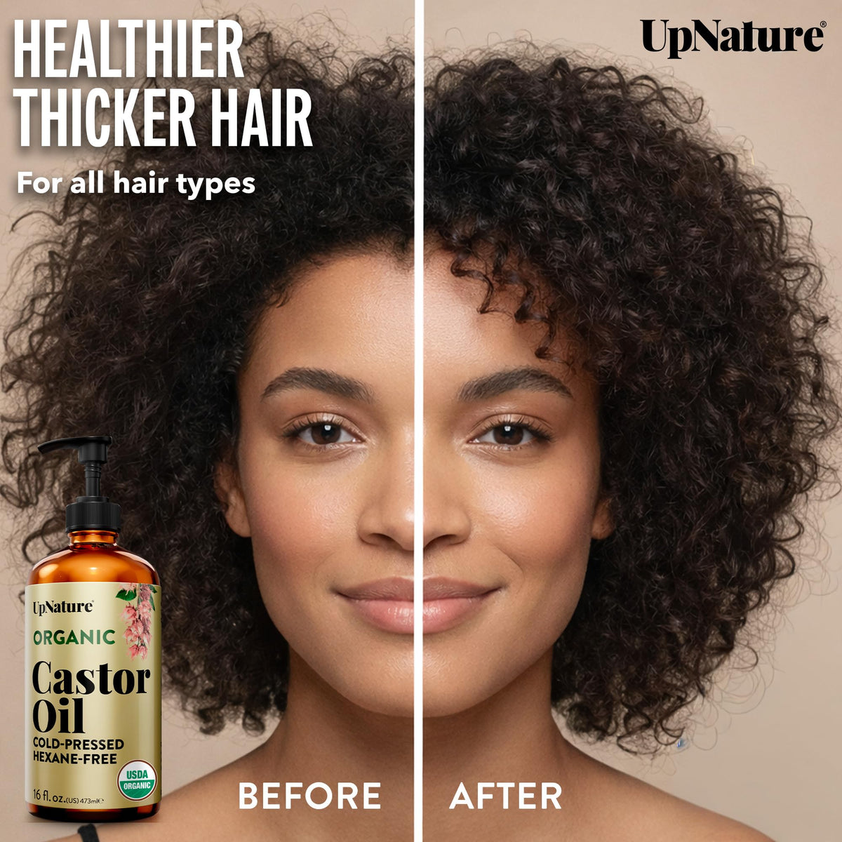 UpNature castor oil drop close-up highlighting rich texture and nourishment