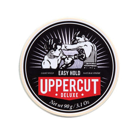 Uppercut Deluxe jar front view showing product and compact 90g size benefit