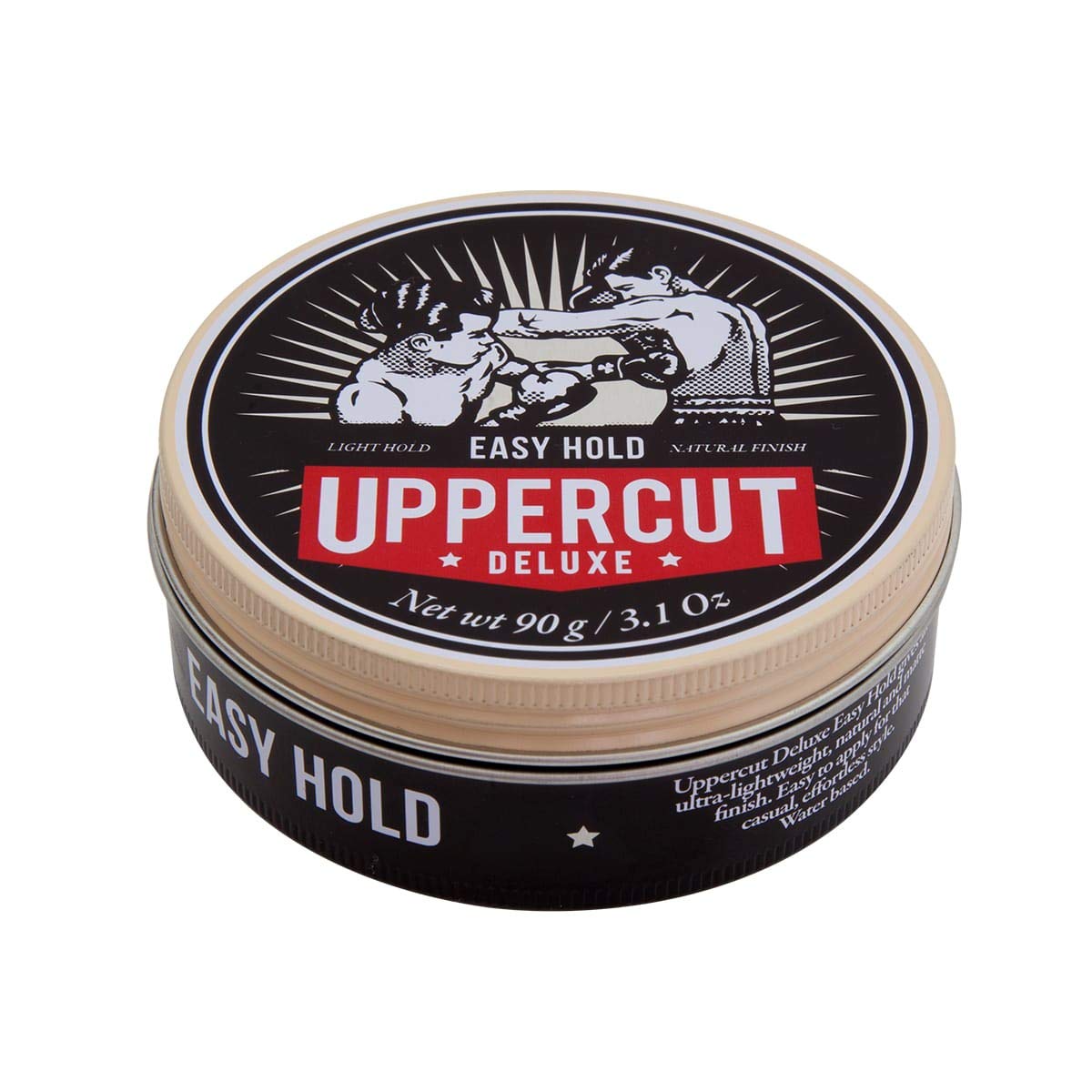Uppercut Deluxe open jar showing creamy matte texture for easy spreading