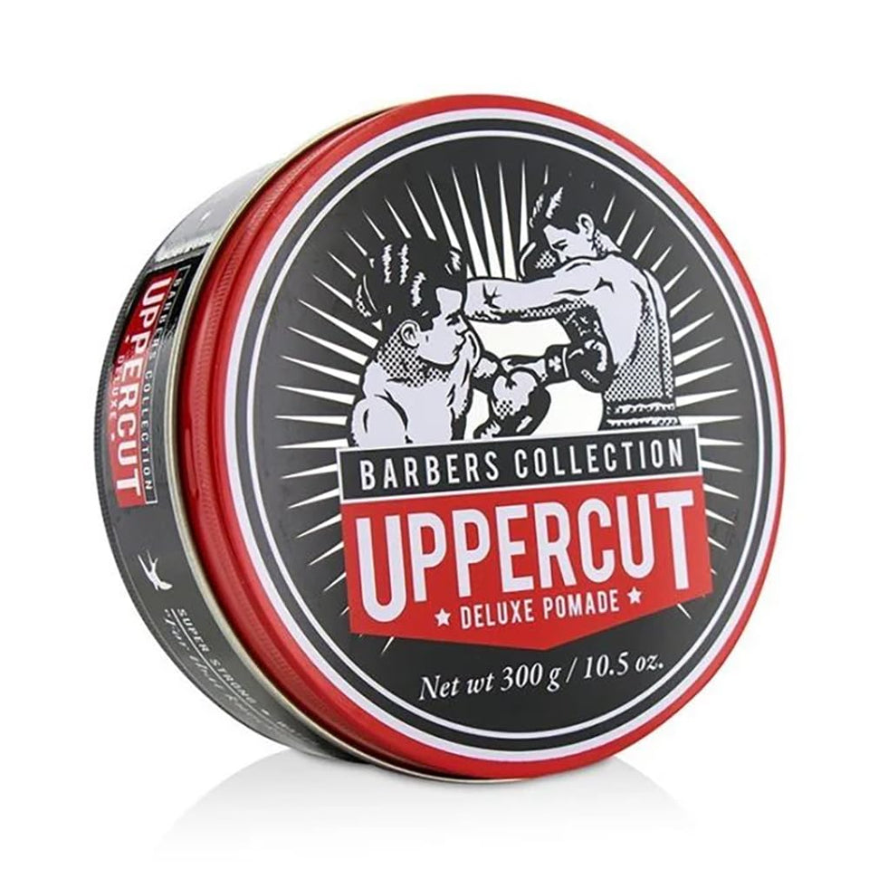 UPPERCUT DELUXE front tin showing brand and strong hold