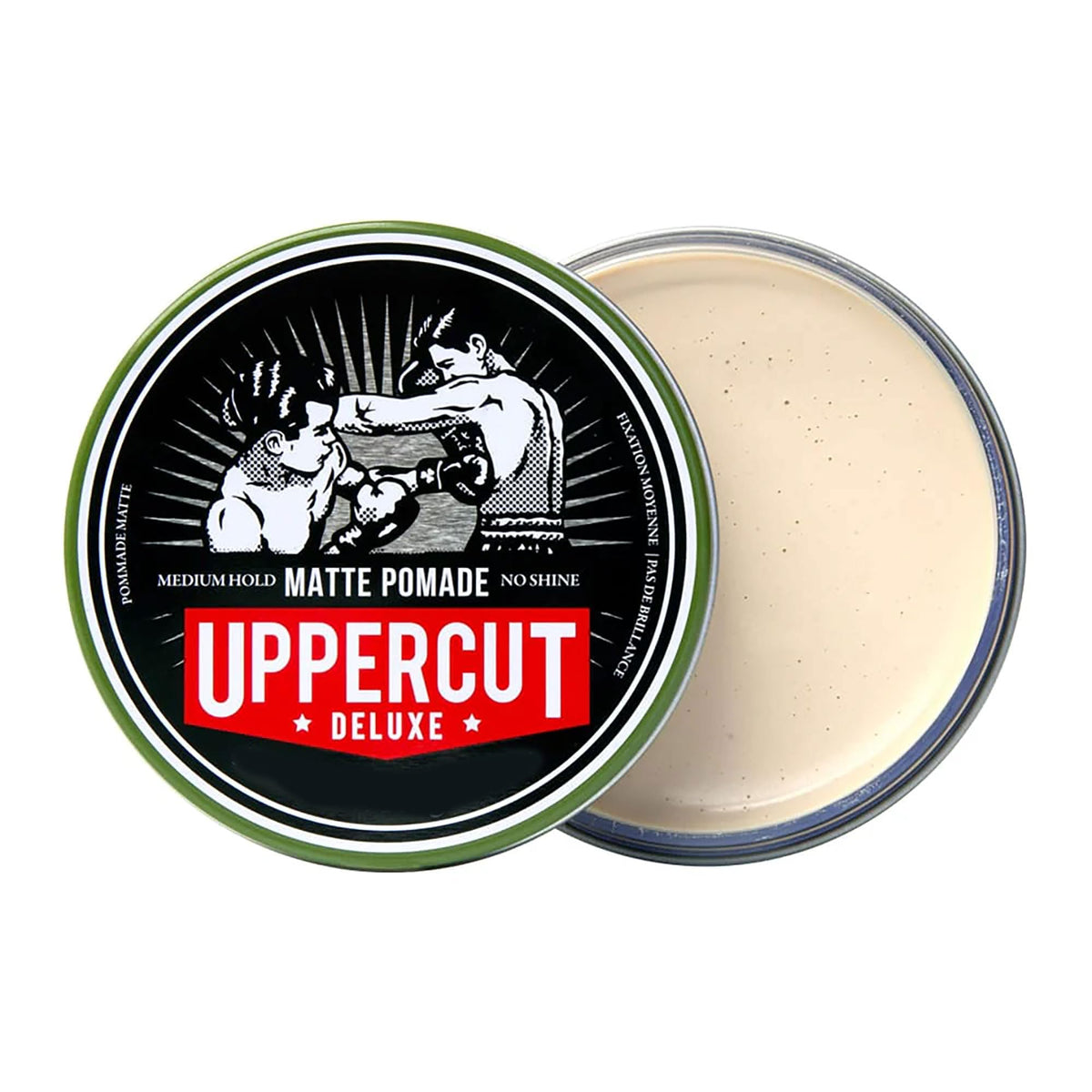 UPPERCUT DELUXE applied to short hair showcasing matte finish and texture