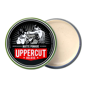 UPPERCUT DELUXE applied to short hair showcasing matte finish and texture