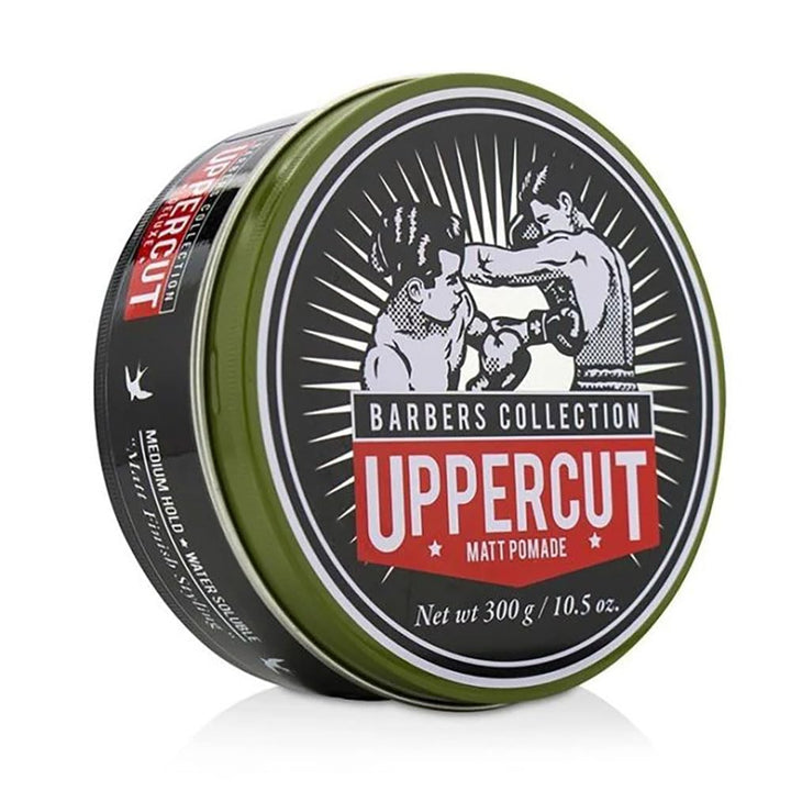 UPPERCUT DELUXE front jar shot showing clean matte packaging and product benefit