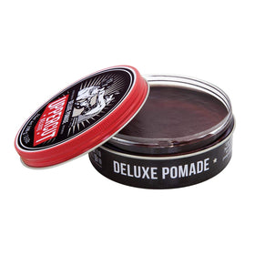 UPPERCUT DELUXE open tin texture view highlighting smooth, workable pomade consistency