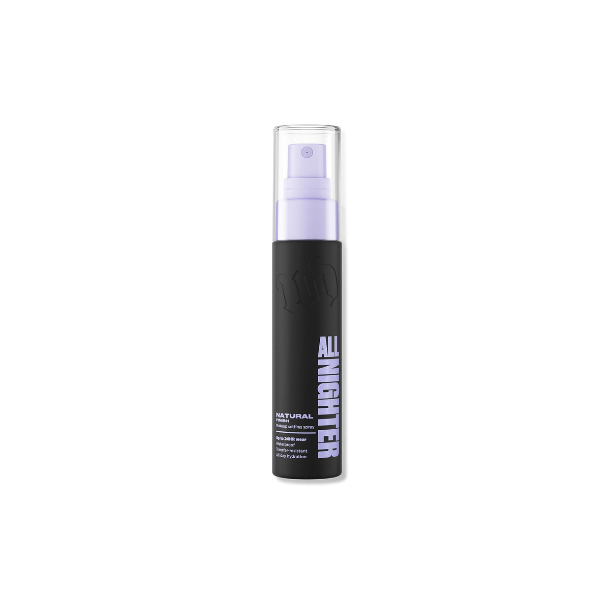 Urban Decay bottle front packaging showing label and travel size benefits