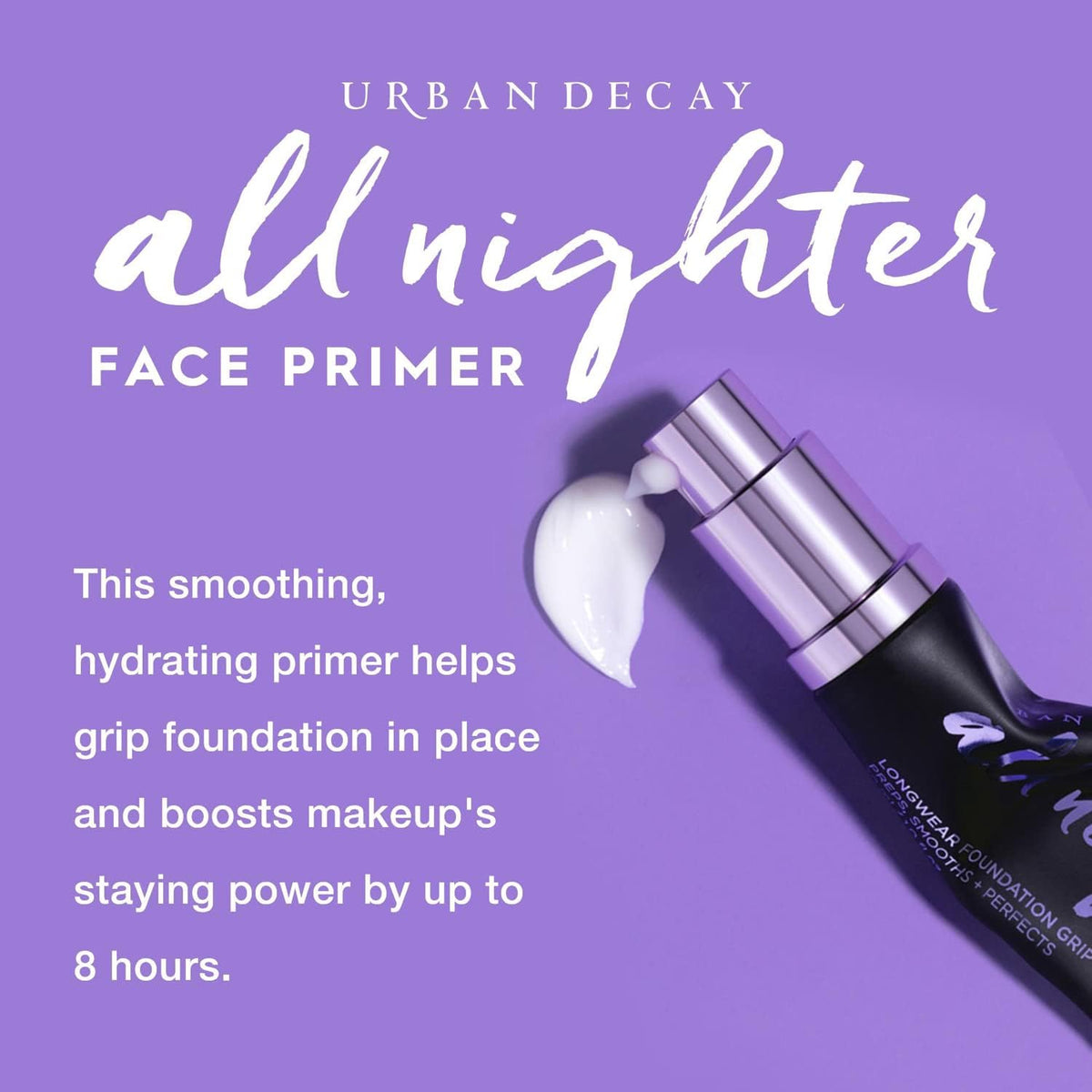 URBAN DECAY applying primer with fingertips for smooth base and easy blending