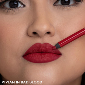 URBAN DECAY pencil beside Vice Lipstick showing color-matching pairing benefit
