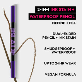 Urban Decay Brow Blade ink-tip closeup showing fine strokes for realistic hairlike detail
